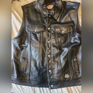 Harley Davidson Black Leather Vest